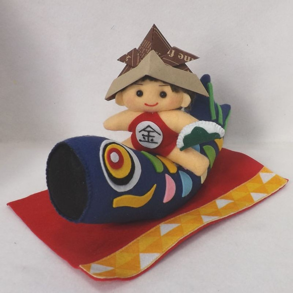 5月人形　鯉のぼり 金太郎と鯉のぼり／青（5月人形）送料無料 五月人形・こいのぼり