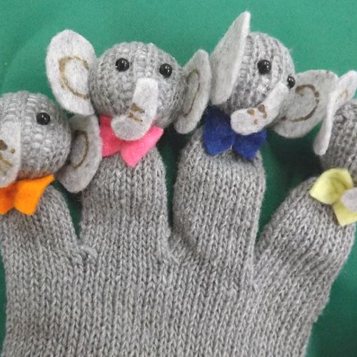 ぞうさんの親子 手遊びセット（手袋シアター） おもちゃ・人形 知育