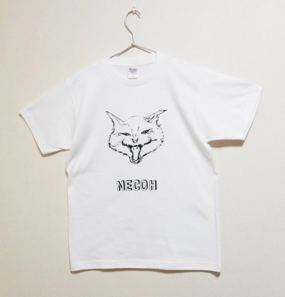 NECOH T-SHIRTS MENS 威嚇猫 1枚目の画像