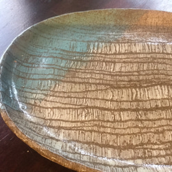 彩 楕円皿 トルコブルー （中）網目化粧皿　 7枚目の画像