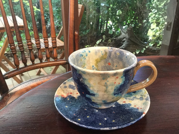 天の星の川 コーヒーカップ&ソーサー:販売済sold 1枚目の画像