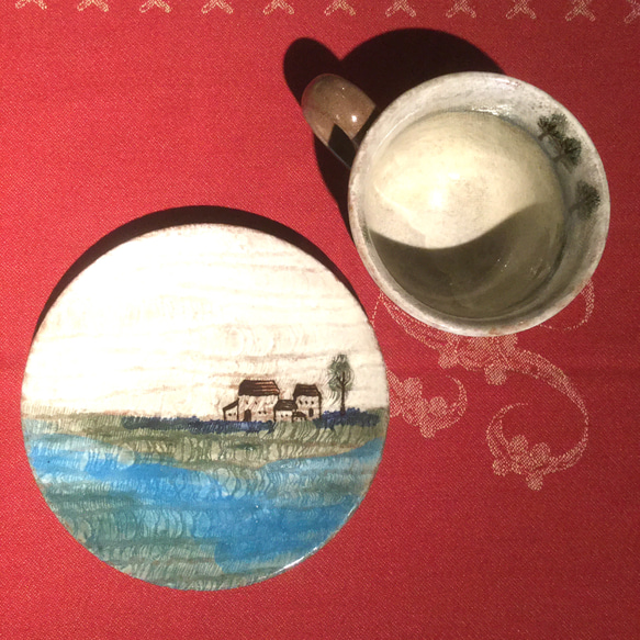 【草原の家 カップ& ソーサー】西美紀　絵画の器　【販売済】 7枚目の画像