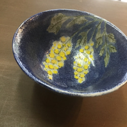 ミモザシリーズ ブルー ご飯茶碗 販売済 4枚目の画像