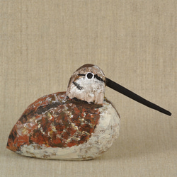 やましぎ　木彫　山鴫／ヤマシギ／野鳥／彫刻 3枚目の画像