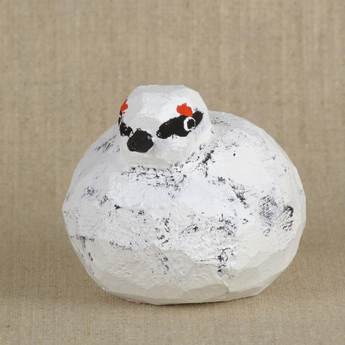 らいちょう 木彫 雷鳥／ライチョウ／野鳥／彫刻 立体・オブジェ pekori