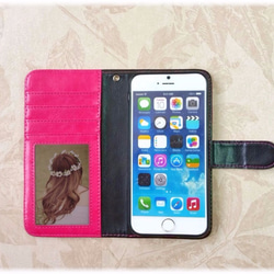 [IPhone 8 / X / iPhone 7/6 / 6S]筆記本型外殼♥粉紅Dzukushi♥皮套眼手機殼 第4張的照片
