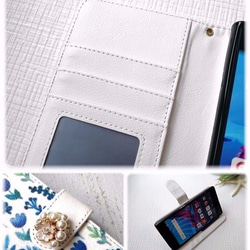 [ZenFone實時ZB501KL]藍色植物圖案♡筆記本型外殼智慧型手機kaba流蘇錶帶 第4張的照片
