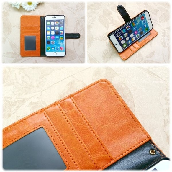 [幾乎所有型號兼容]維生素橙/筆記本型智能手機殼iPhone Xperia XZ2 XZ3 S10 AQUOS 第4張的照片