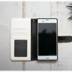 [與幾乎所有型號兼容]白色智能手機殼/初始魅力Xperia XZ3 XZ2 XZs華為Galaxy 第5張的照片
