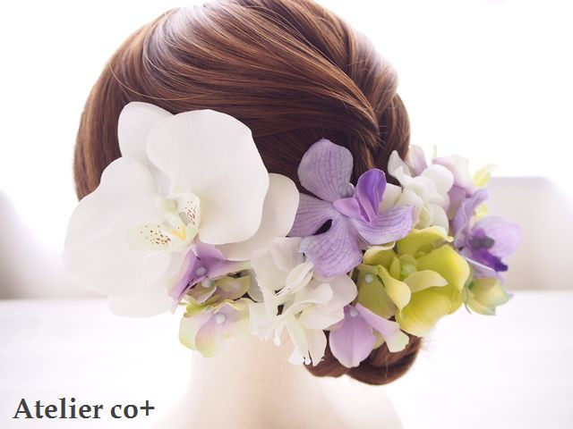 *sale*ウェディング・成人式・前撮り♡オーキッドのヘッドドレス♡lavender*green