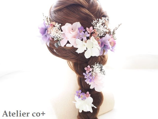 *sale*ウェディング♡cobanaヘッドドレス♡lavender*pink