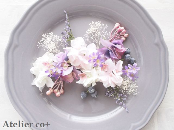 ウェディング♡cobanaヘッドドレス♡lavender*pink 5枚目の画像