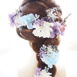 ウェディング♡cobanaヘッドドレス♡blue*lavender 3枚目の画像