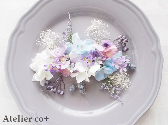 ウェディング♡cobanaヘッドドレス♡blue*lavender 5枚目の画像