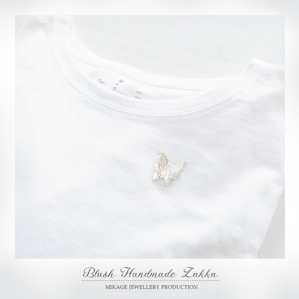 〚 butterfly 〛sv925 simple butterfly brooch 5枚目の画像