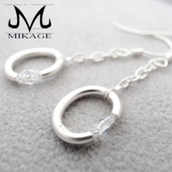 【送料無料】Clutch Marquise Pierce：銀９２５マーキスピアス（CZ・キュービックジルコニア） 5枚目の画像