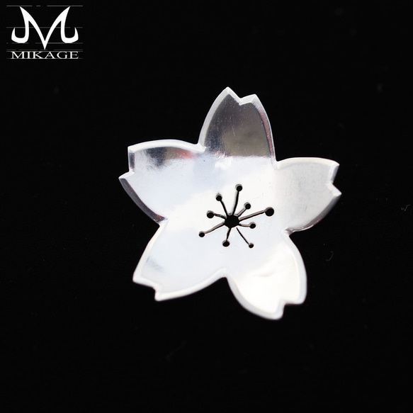 【送料無料】Simply Sakura Pendant（M）：銀９２５桜ペンダントトップ 4枚目の画像