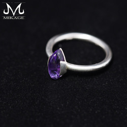 Cabochon Marquise Amethyst Ring：銀９２５アメジストリング 2枚目の画像