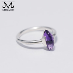 Cabochon Marquise Amethyst Ring：銀９２５アメジストリング 5枚目の画像