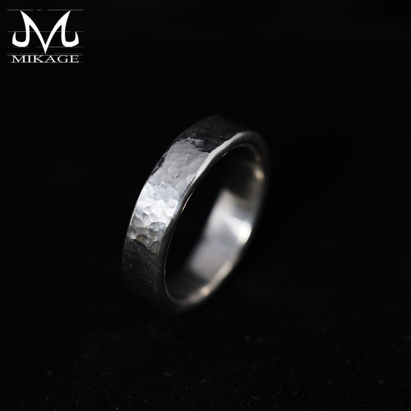 The Simplest Ring BOLD：銀９２５シンプルな槌目リング 7枚目の画像