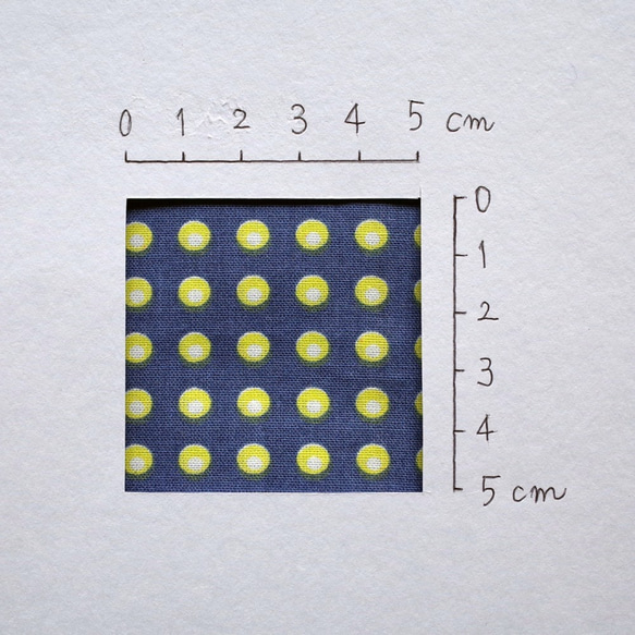 フレンチコットンプリント生地　水玉柄　50x100cm 2枚目の画像