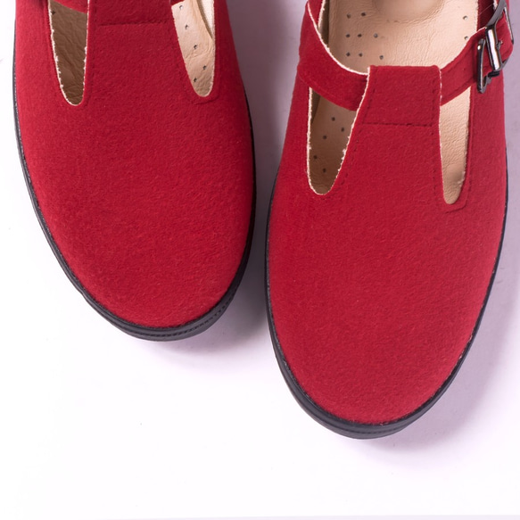 【經典日】絨布紅花布鞋 | 須訂購歡迎私訊 第3張的照片