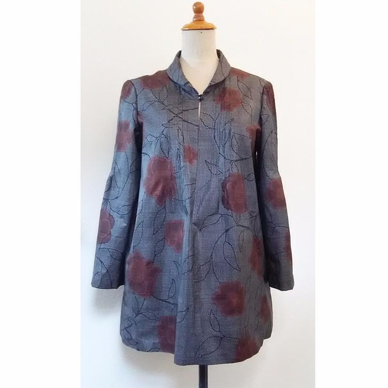 大島紬のチュニックブラウス 12号サイズ