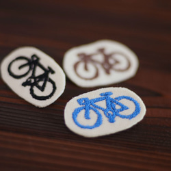 ピクトグラム風オリジナル　自転車・ロードバイク　キャンバス素材刺繍ワッペン 4枚目の画像