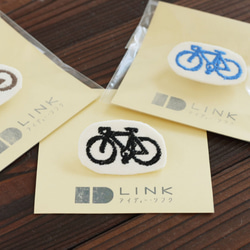 ピクトグラム風オリジナル　自転車・ロードバイク　キャンバス素材刺繍ワッペン 5枚目の画像