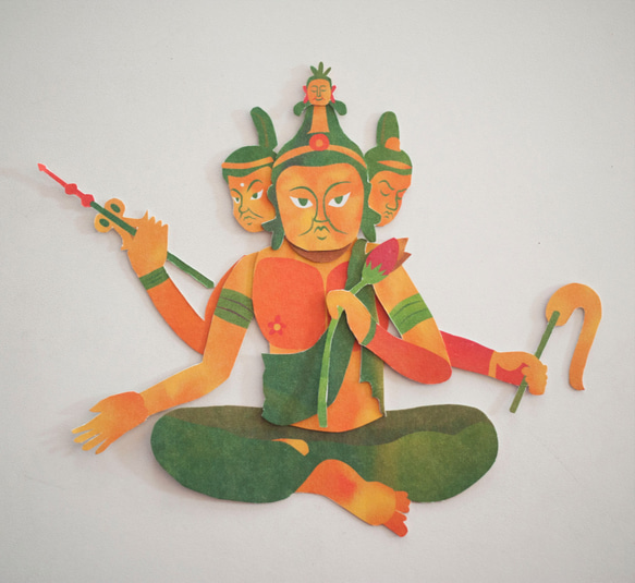 小林牧牛 作　仏像のイラストプレート 小林牧牛 作 仏像のイラストプレート