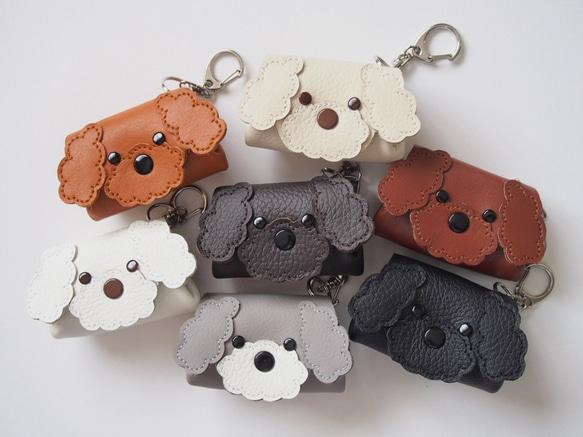 トイプードル ミニポーチ キーホルダー ※カラー選択出来ます 6枚目の画像