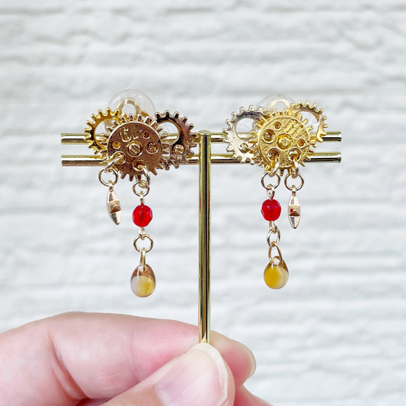 歯車から零れる星と太陽の雫(イヤーカフ) イヤーカフ hatuharu