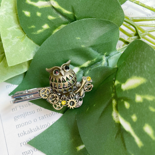 ダイヤモンドの❰目❱が可愛い。梟シェイプネクタイピン