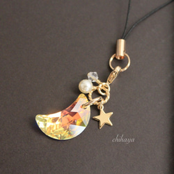 SWAROVSKI ハートストラップ スワロフスキー きらきら ぷっくリハートストラップ 携帯