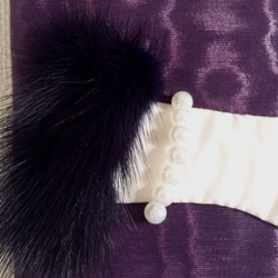 送料無料☆Madame's Hand clutch bag (grape&mink) 3枚目の画像