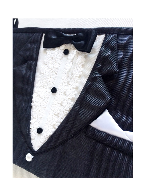 I ♥︎ tuxedo clutch bag (black)☆送料無料☆ 2枚目の画像