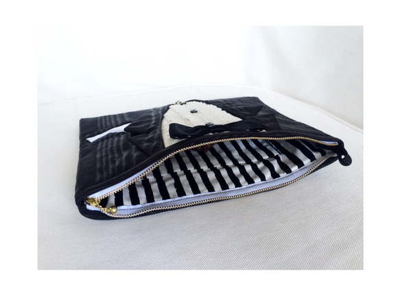 I ♥︎ tuxedo clutch bag (black)☆送料無料☆ 3枚目の画像