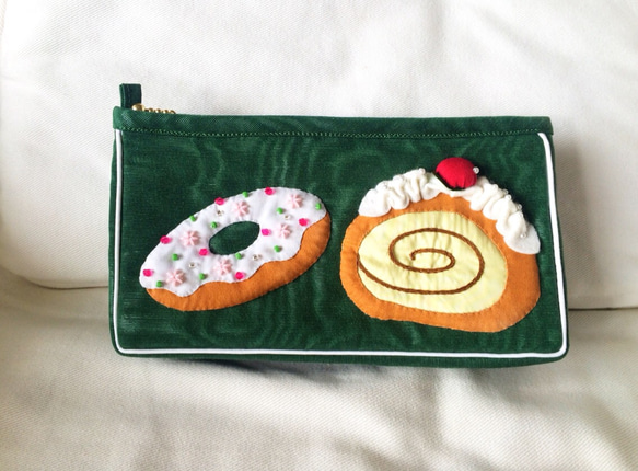 I ♥︎ cakes pouch(green) 2枚目の画像