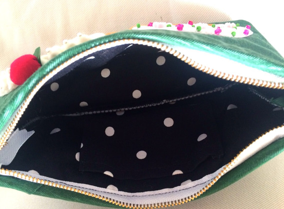 I ♥︎ cakes pouch(green) 4枚目の画像