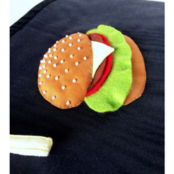 SALE★I ♥︎ hamburger clutch bag (Black) 2枚目の画像