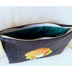 SALE★I ♥︎ hamburger clutch bag (Black) 4枚目の画像