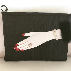 Madame's Hand clutch bag (black&mink)サンプル作品 2枚目の画像
