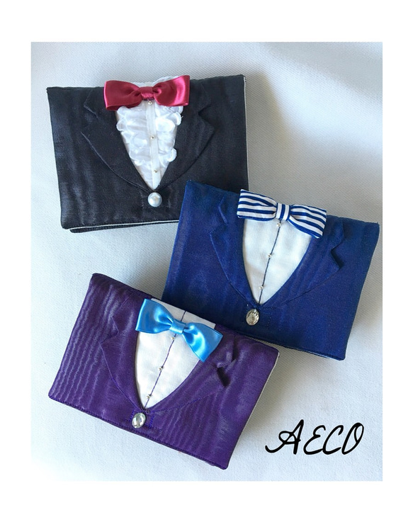 SALE☆I ♥︎ Tuxedo mini pouch (navy) 1枚目の画像