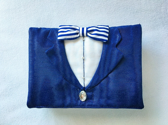 SALE☆I ♥︎ Tuxedo mini pouch (navy) 2枚目の画像