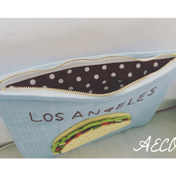 I ♥︎ tacos clutch bag (baby blue) 4枚目の画像