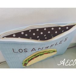 SALE☆ I ♥︎ tacos clutch bag (baby blue) 4枚目の画像