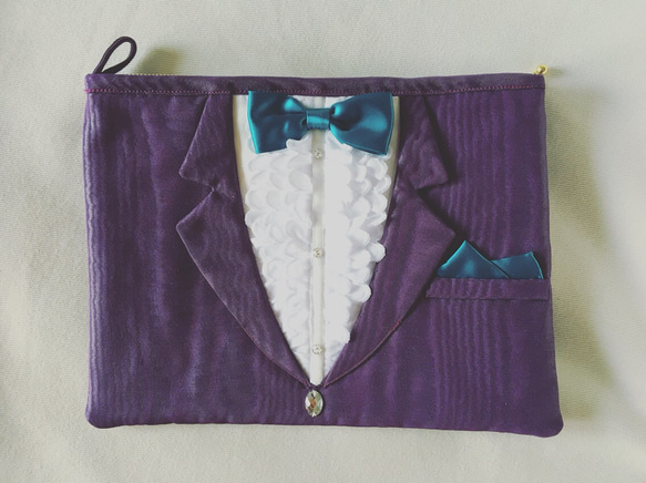 sale♪l ♥︎ Tuxedo クラッチバッグ (grape) 5枚目の画像