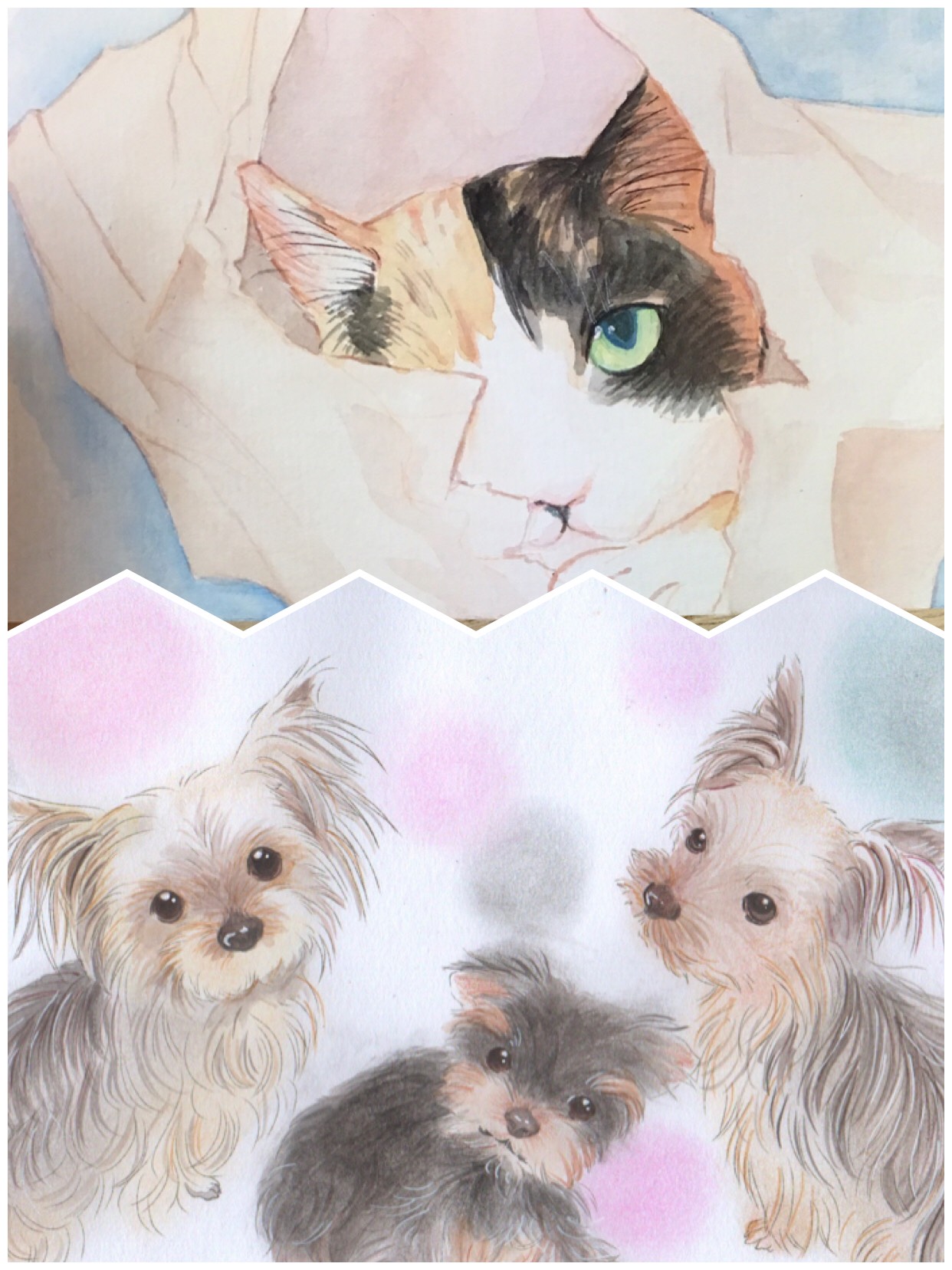 ペットの似顔絵、受付けております。 ペット似顔絵ハガキサイズ おもちゃ・ペット小物 kurokyaba 通販