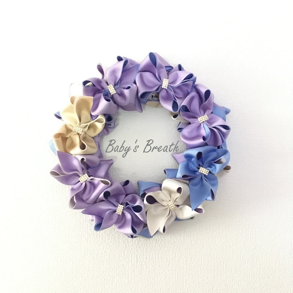 【制作】マーベラスリボンリース Hydrangea