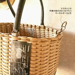 Magnolia　ベージュ×黒　かごバッグ　バイカラー 5枚目の画像